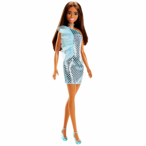 Mattel Barbie® Brunette Purple And Teal Sequin Dress Glitz Doll Perspective: right