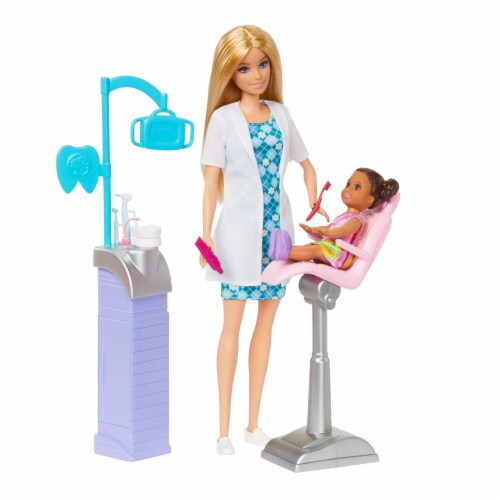 Mattel Barbie® You Can Be Anything™ Blonde Dentist Doll With Child Doll Set Perspective: right