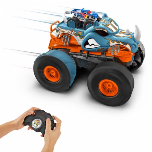 Mattel® Hot Wheels Monster Trucks™ Transforming Rhinomite RC Vehicle Perspective: right