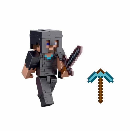 Mattel Minecraft Craft-A-Block Steve In Netherite Armor Figure Perspective: right