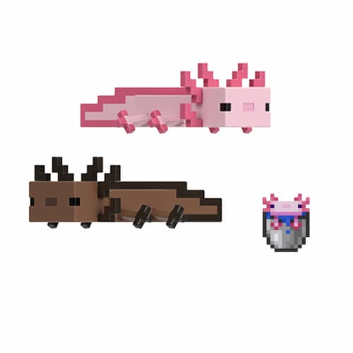 Mattel Minecraft Craft-A-Block Axolotls Figures Perspective: right