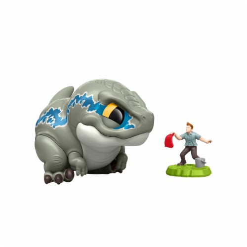 Mattel® Jurassic World Bite Club™ Velociraptor Blue Perspective: right