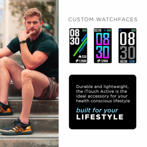iTouch Active Smartwatch: Gray Camo Perspective: right