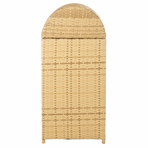 SAFAVIEH Outdoor Collection Serapis Trash Bin Natural Perspective: right