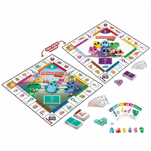 Hasbro Gaming Monopoly Junior 2 Games in 1 Board Game Perspective: right