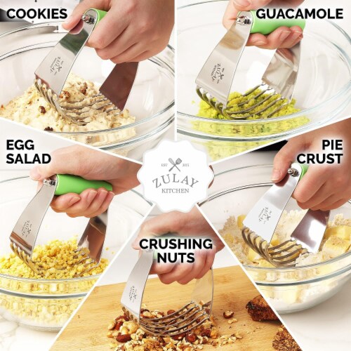 Zulay Kitchen Dough Blender and Pastry Cutter - Light Green Perspective: right