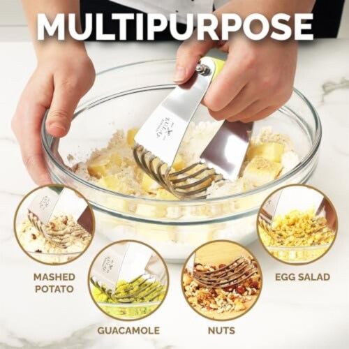 Zulay Kitchen Dough Blender and Pastry Cutter - Yellow Perspective: right