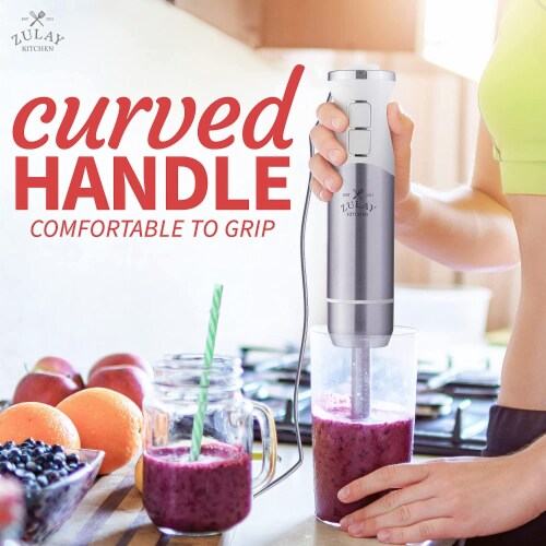 Zulay Kitchen Immersion Hand Blender 500W - White Perspective: right