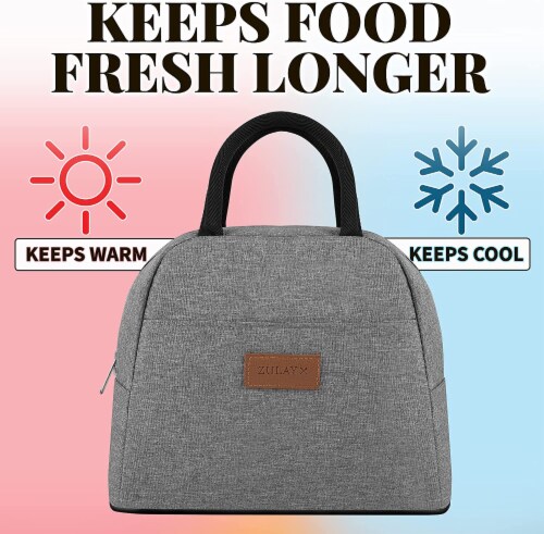 Insulated Lunch Box With Soft Padded Handles - Gray, 1 - QFC
