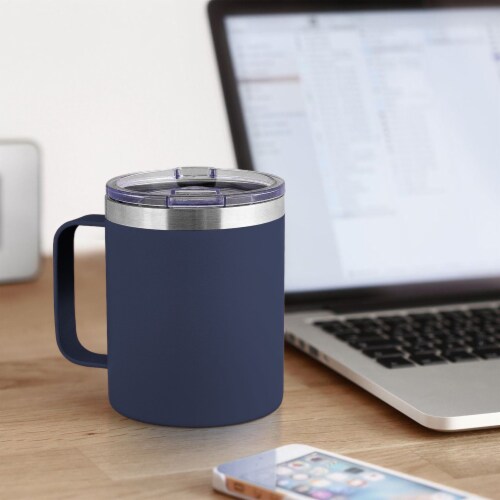 Zulay 12 oz Insulated Coffee Mug with Lid - Navy Perspective: right