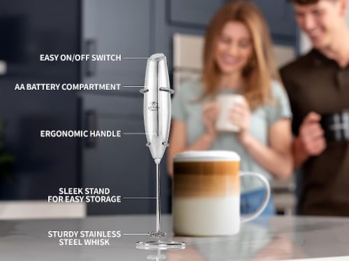 Zulay Kitchen Executive Series Ultra Premium Milk Frother - Silver Perspective: right