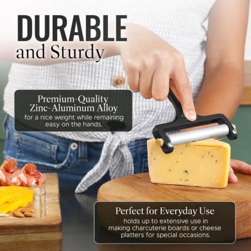 Zulay Kitchen Adjustable Hand Held Cheese Cutter with 2 Extra Wires Perspective: right