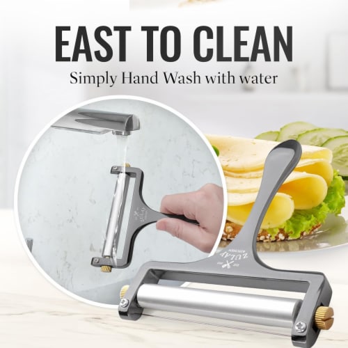 Zulay Kitchen Adjustable Hand Held Cheese Cutter with 2 Extra Wires Perspective: right