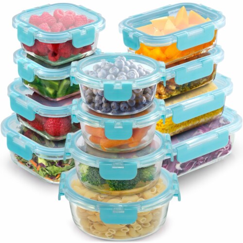 Zulay 12 Pack Airtight Borosilicate Glass Meal Prep Containers with Lids Perspective: right