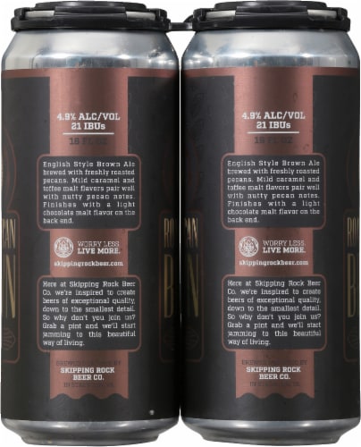 Skipping Rock Beer Co. Roasted Pecan Brown Ale Perspective: right