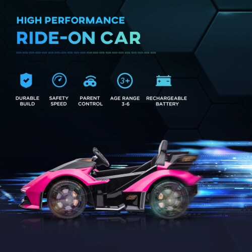 Pink Lamborghini GT 12V Kids Ride-On Toy Battery Powered Sports Car w ...