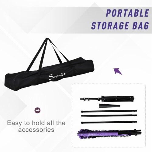 Outdoor Batting Practice Set w/ 120 Ball Collector & Beginner Tee Stand, Purple Perspective: right
