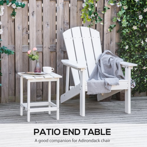 Patio Side Table, Outdoor Plastic End Table for Backyard Deck Lawn, White, 1 Unit Fred Meyer