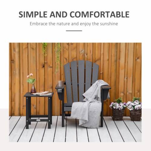 Outside Patio & Backyard Lounge Adirondack Chair w/ Ergonomic Design, Black Perspective: right