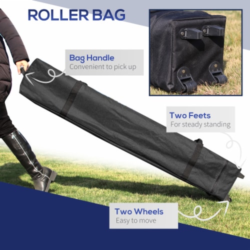 Pop Up Gazebo Foldable Canopy Tent with Wheeled Carry Bag & 4 Leg Weight Bags Perspective: right
