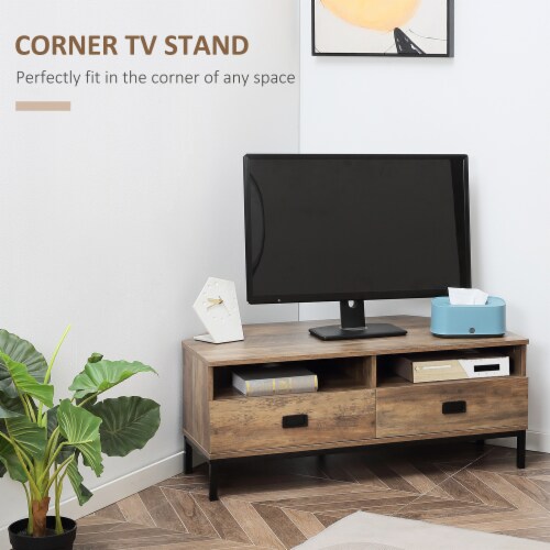 Corner tv stand with drawers deals
