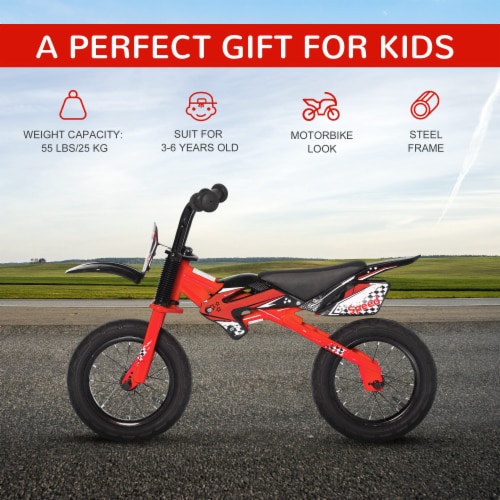 Kids Balance Bike with Motor Bike Style Big Tire Push Bike with