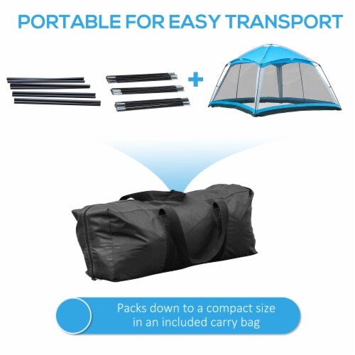 8 Person Camping Tent Screen House Room with Carry Bag and 4 Mesh Walls Perspective: right