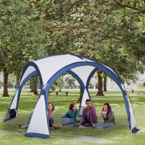Large Screen Tent or Camping Canopy, Breathable Tent, 6-8 Person White Perspective: right