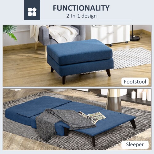 Tri Fold Ottoman Sleeper Fabric Chair Bed for Living Room