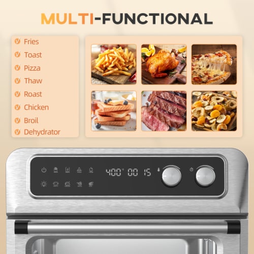 21 QT Air Fryer Toaster Convection Oven w/ Broil, Toast, Thaw & Dehydrator Perspective: right