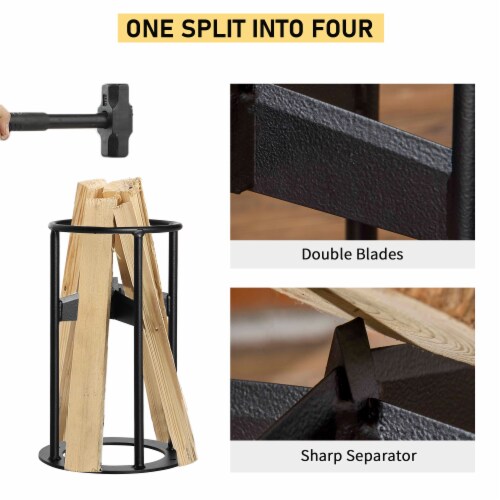 Steel Kindling Splitter, Manual Firewood Cracker for Home, Camp, Outdoors Perspective: right