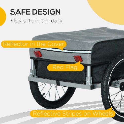 Bike Cargo Trailer, Foldable Bicycle Trailer, Luggage Wagon w/ Removable Cover Perspective: right