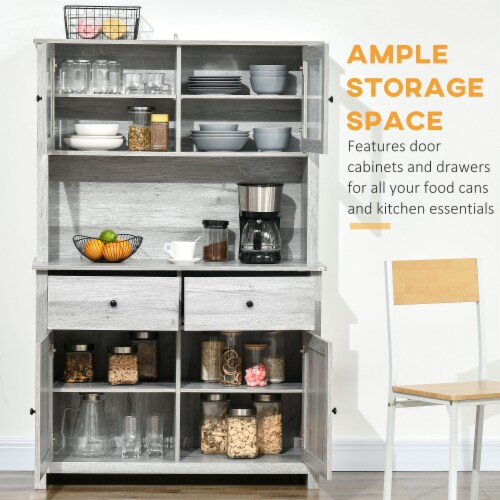 Homcom microwave storage shop pantry cabinet