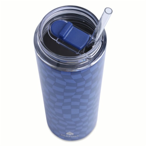 Manna™ Checker Tallboy™ Tumbler - Blue Perspective: right