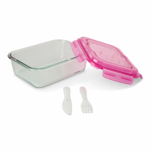 Manna™ Glass Bento Box - Pink Perspective: right