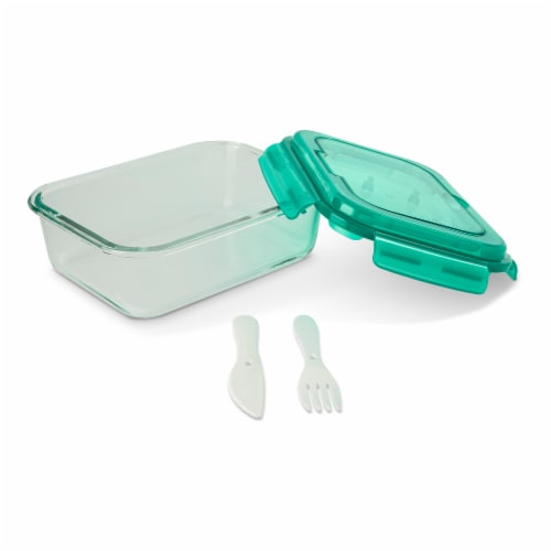 Manna™ Glass Bento Box - Teal Perspective: right