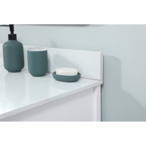 42 Inch Single Bathroom Vanity In White With Backsplash Perspective: right