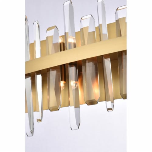 Serena 36 Inch Crystal Bath Sconce In Satin Gold Perspective: right