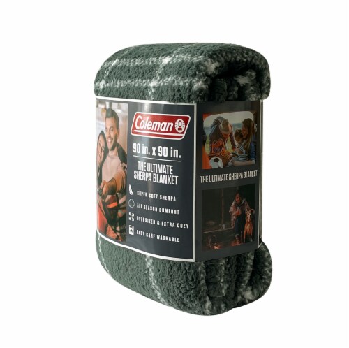Coleman® Sherpa Blanket - Green Perspective: right
