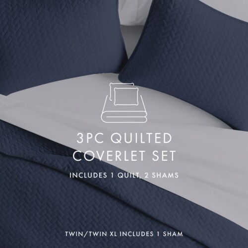 Linen Studio™ Classic Quilt Coverlet Soft Set in Herringbone Stitching Perspective: right