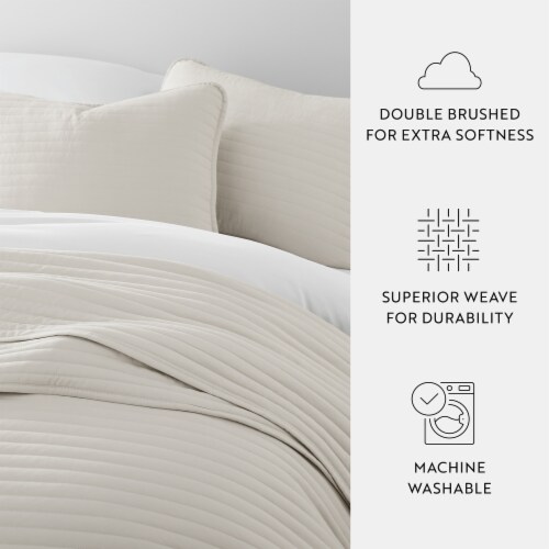 Linen Studio™ Modern Quilt Coverlet Soft Set in Stripe Stitching Perspective: right