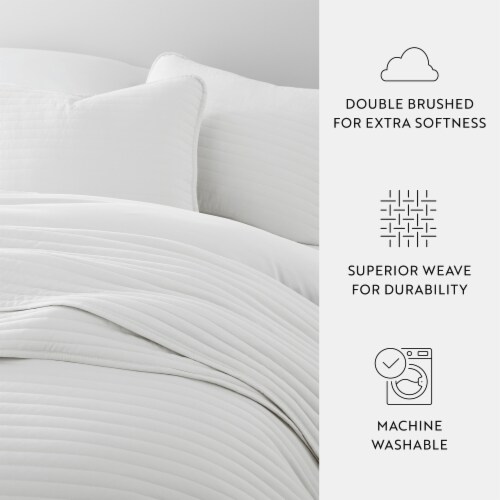 Linen Studio™ Modern Quilt Coverlet Soft Set in Stripe Stitching Perspective: right