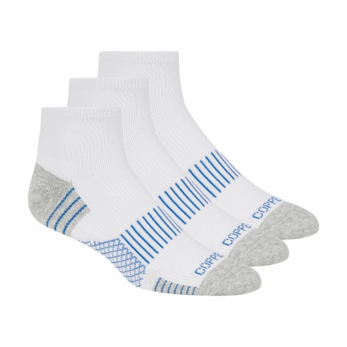 Copper Fit® Energy™ Quater Crew Socks - White Perspective: right