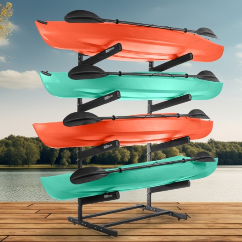 Rad Sportz Kayak Storage Rack 4 Level Freestanding Adjustable Stand With Padded Arms And 40 1 unit Mariano s