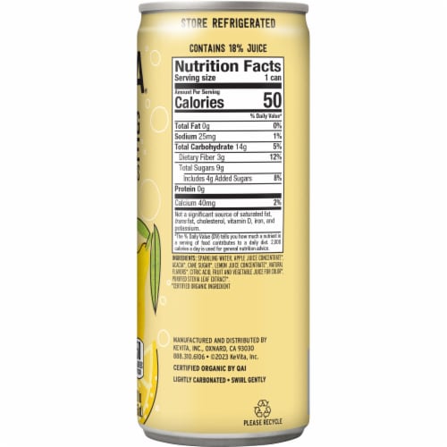KeVita® Classic Sparkling Lemonade with Prebiotics Perspective: right