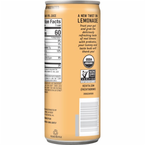 KeVita USDA Organic Probiotic Mango Lemonade Fruit Juice Perspective: right