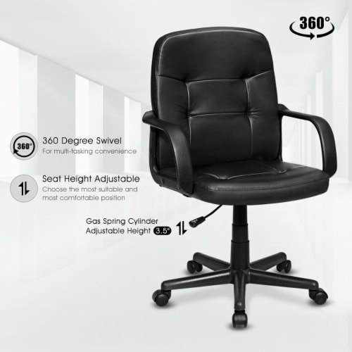 Costway Ergonomic Mid-Back Executive Office Chair Swivel Computer Desk Task Chair New Perspective: right