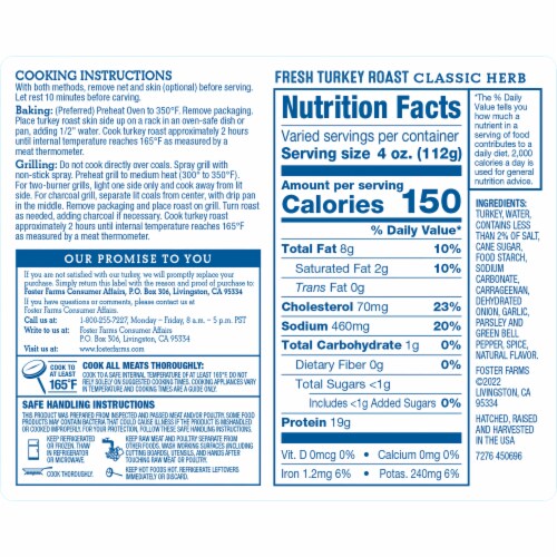 Foster Farms Fresh & Natural Turkey, Classic Herb Roast, White & Dark Meat Perspective: right