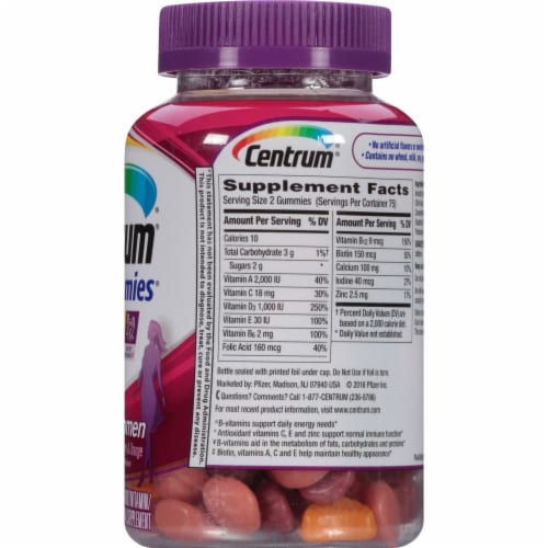 Centrum® MultiGummies® Assorted Natural Fruit Flavors Women's Multi-Vitamin Gummies Perspective: right