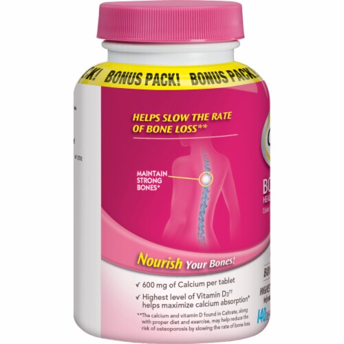 Caltrate® Bone Health 600 + Vitamin D3 Calcium Supplement Tablets Perspective: right